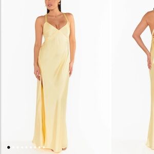 Elegant Yellow Halter Maxi Dress